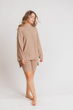 All Weekend Long Set - Long Sleeves - in Biscotti