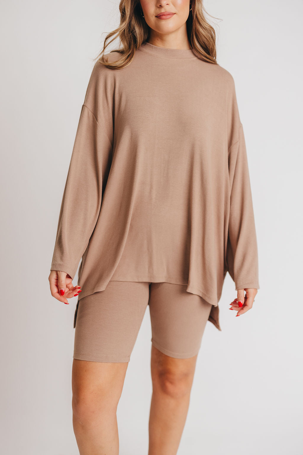 All Weekend Long Set - Long Sleeves - in Biscotti
