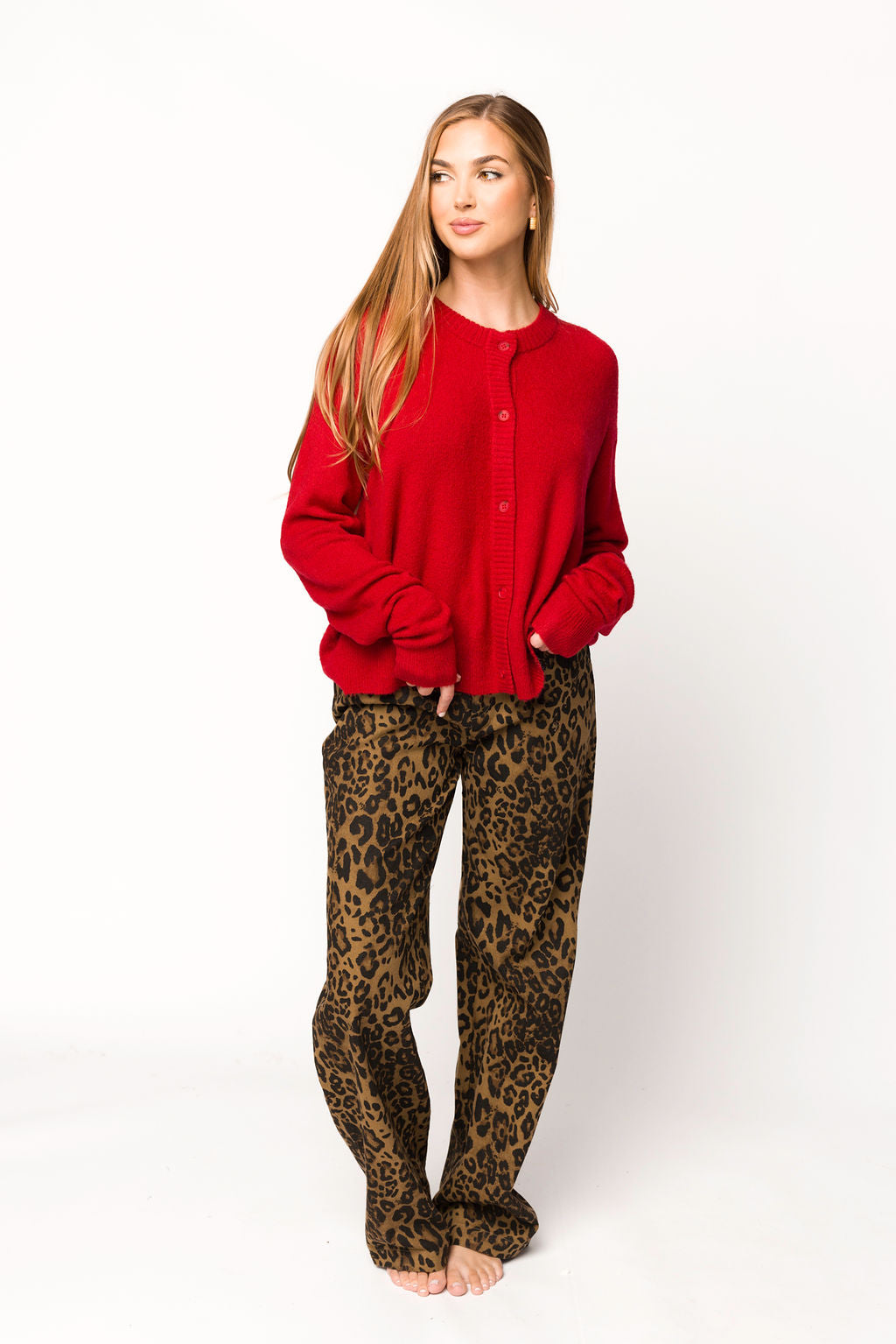 Maggie Leopard Print Denim Pants *Final-Sale*