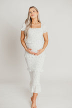 Ada Smocked Dress in Blue Floral- Bump Friendly & Inclusive Sizing (S-3XL) *Final-Sale*