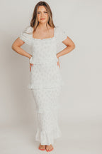 Ada Smocked Dress in Blue Floral- Bump Friendly & Inclusive Sizing (S-3XL) *Final-Sale*