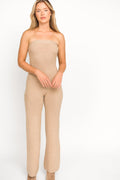 James Strapless Jumpsuit in Tan *Final-Sale*