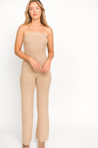 James Strapless Jumpsuit in Tan *Final-Sale*