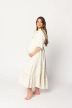 Clea Dress in Natural Plaid - Bump Friendly