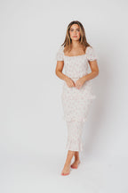 Ada Smocked Dress in Pink Floral- Bump Friendly & Inclusive Sizing (S-3XL) *Final-Sale*