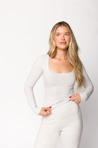 Be Mine Long Sleeve Top in Carrara