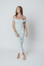 Ada Smocked Dress in Blue Floral- Bump Friendly & Inclusive Sizing (S-3XL) *Final-Sale*