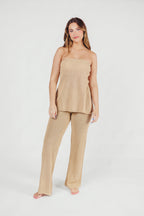 Brielle Crochet Knit Pant in Sand (No Lining) *Final-Sale*