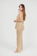 Brielle Crochet Knit Pant in Sand (No Lining) *Final-Sale*