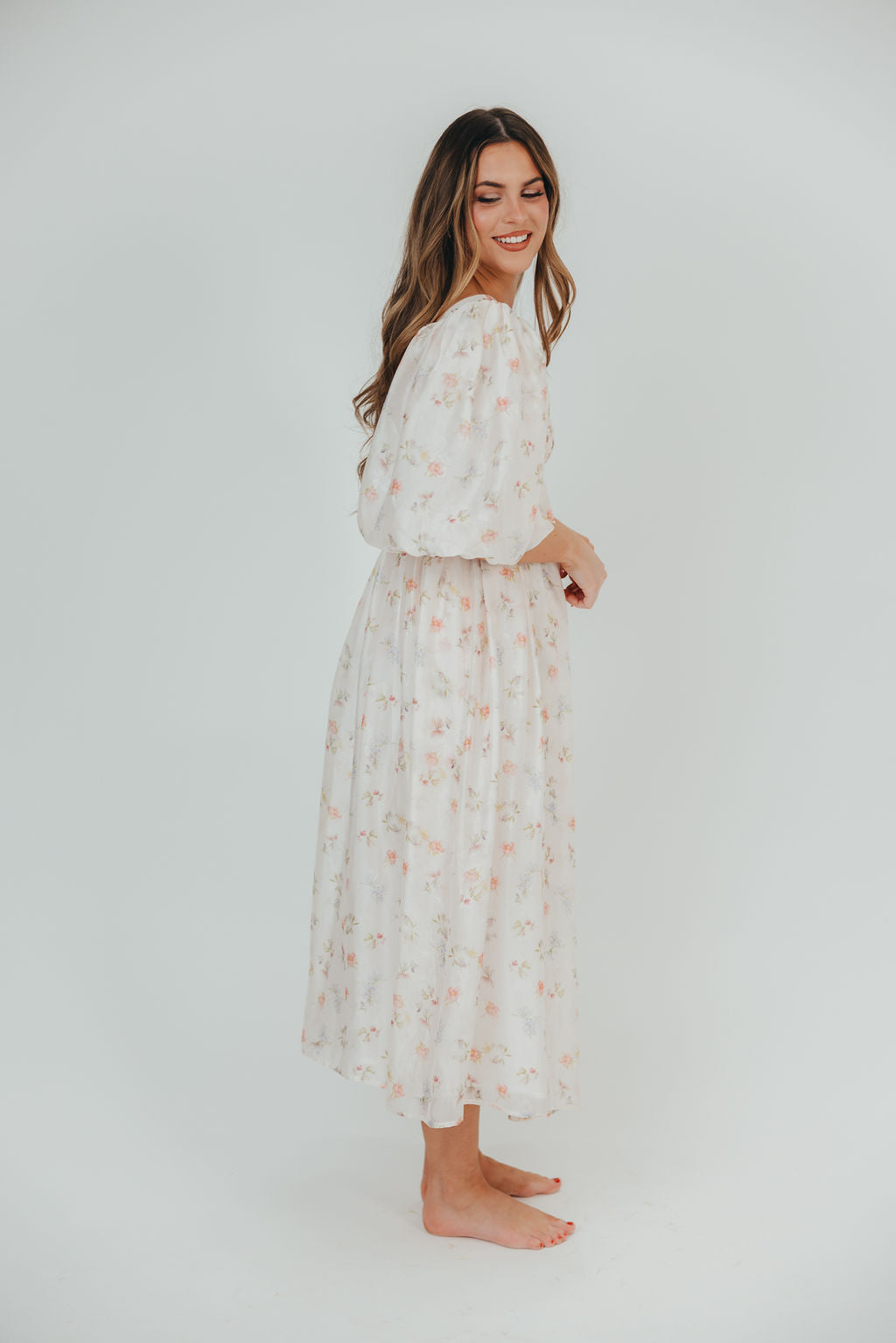 Harlow Maxi Dress in Tiny Pink Floral - Bump Friendly & Inclusive Sizing (S-3XL) *Final-Sale*