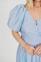 ASTR Linette Jacquard Midi Dress in Blue