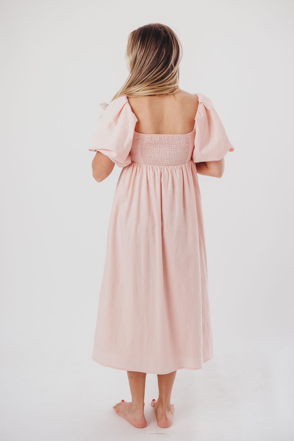 Hamilton Midi Dress in Pink - Bump Friendly (S-2XL) Restocking in Jan 2026