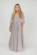 Mona Maxi Dress with Smocking in Sage Green Floral - Bump Friendly & Inclusive Sizing (S-3XL) Restocking in Jan 2026