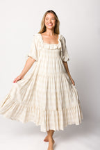 Clea Dress in Natural Plaid - Bump Friendly