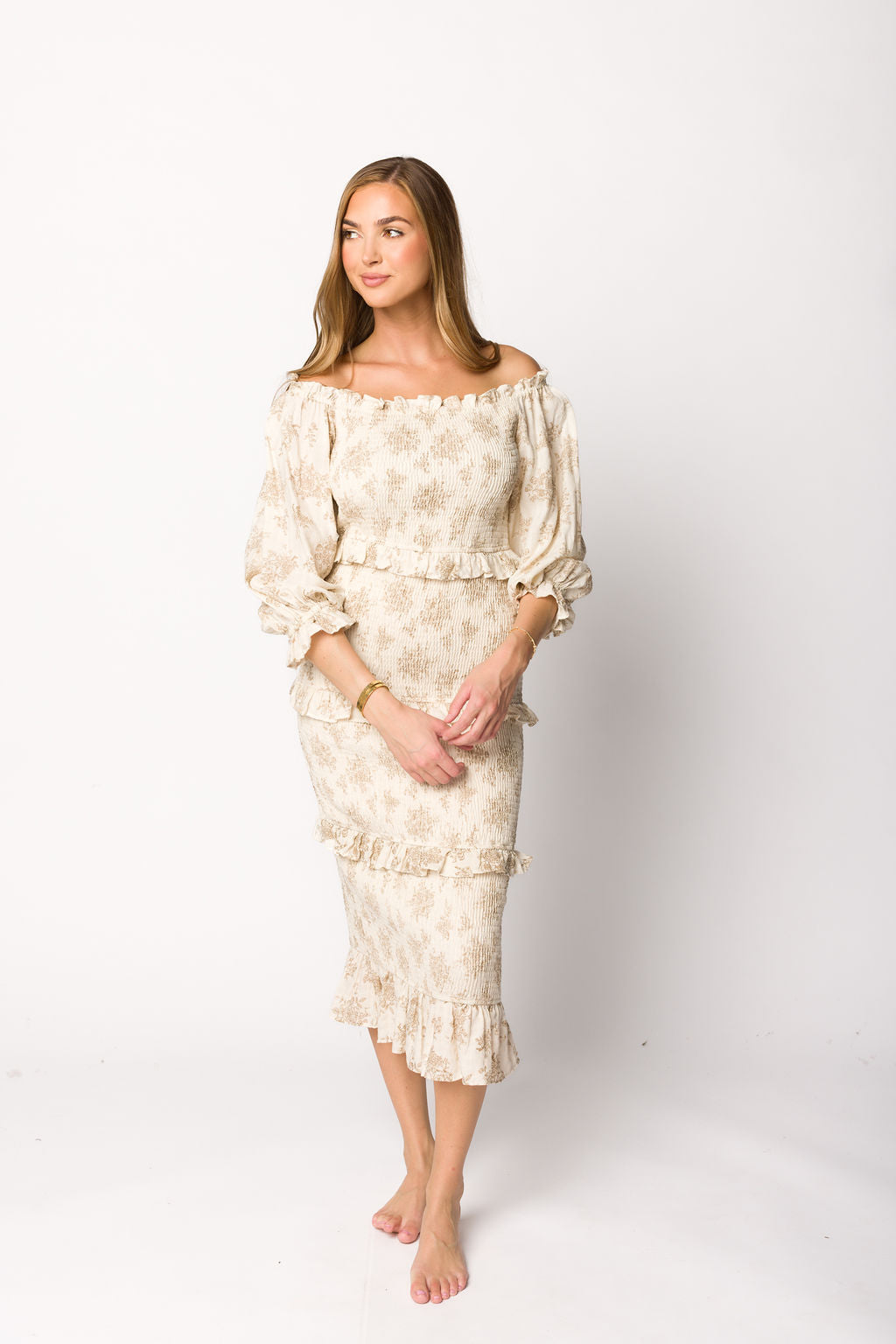 The Chloe Midi Dress in Brown - Bump Friendly *Final-Sale*