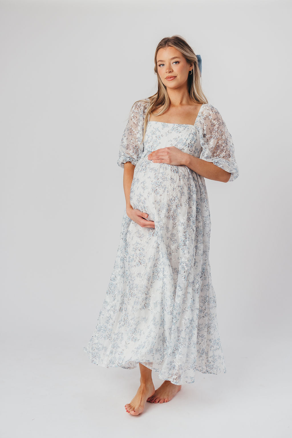 Mona Maxi Dress in Blue White