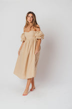 Hamilton Midi Dress in Taupe - Bump Friendly (S-2XL) *Final-Sale*