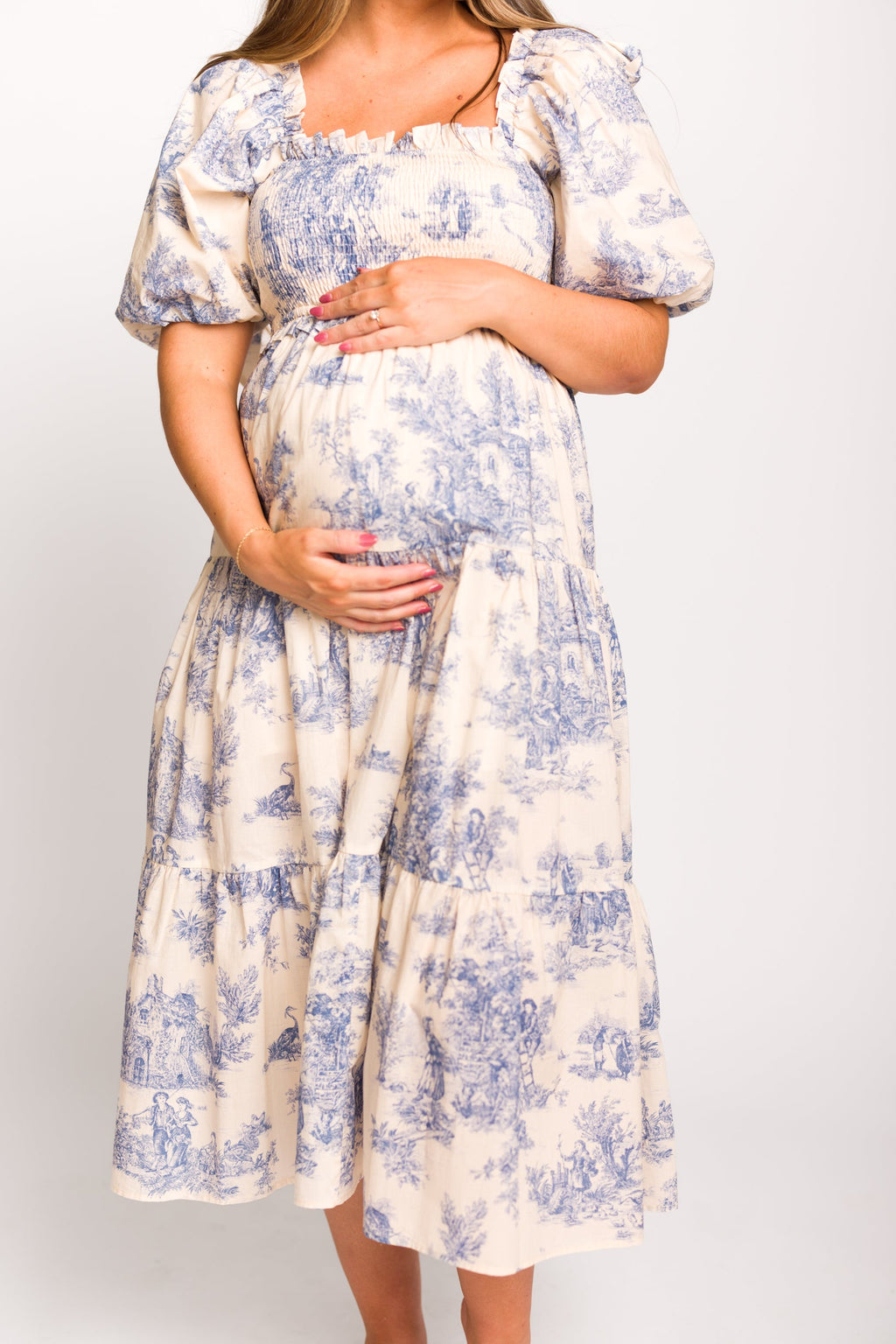 Elena Toile Print Midi Dress