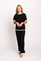 Adele Ribbed Knit Top and Pants Set in Black * Final-Sale*