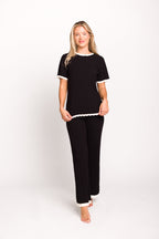Adele Ribbed Knit Top and Pants Set in Black * Final-Sale*