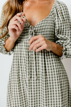 Cecilia 100% Cotton Smocked Maxi Dress in Forest Plaid - Bump Friendly