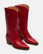 Albany Leather Boots in Red