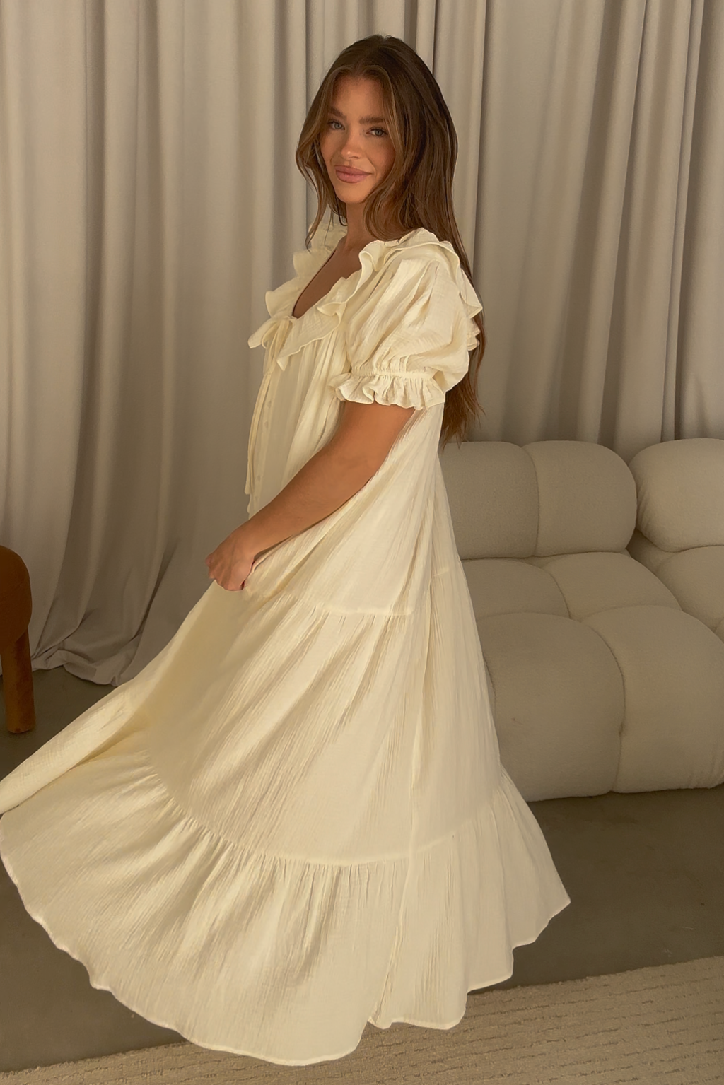 Sunday Maxi Dress in Cream - Bump Friendly