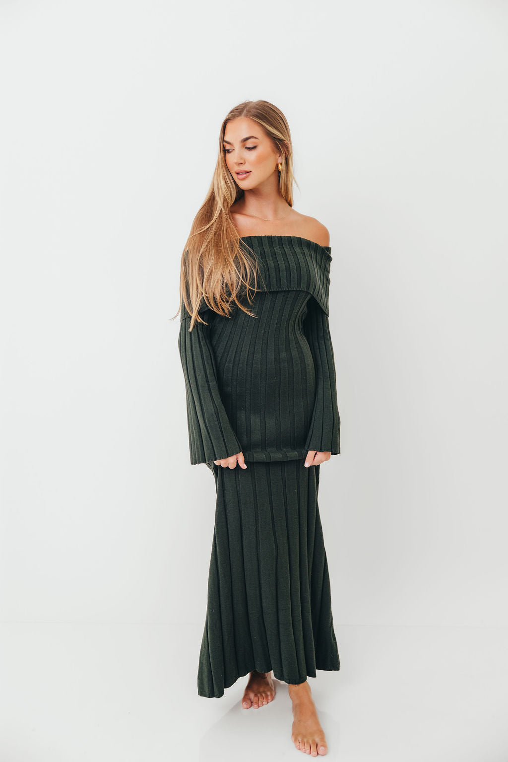 Evella Maxi Dress in Evergreen - Bump Friendly