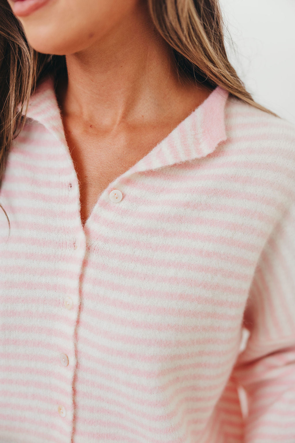 Piper Mini Stripes Cardigan in Pink