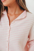 Piper Mini Stripes Cardigan in Pink