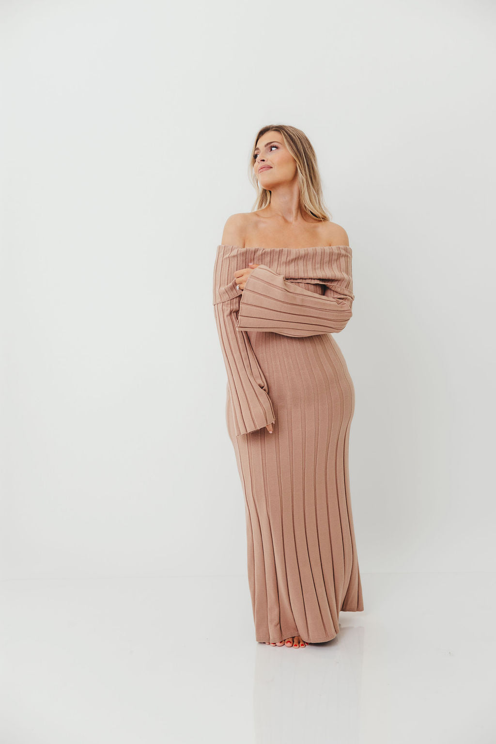 Evella Maxi Dress in Stone - Bump Friendly *Final Sale*