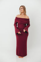 Evella Maxi Dress in Burgundy - Bump Friendly *Final Sale*