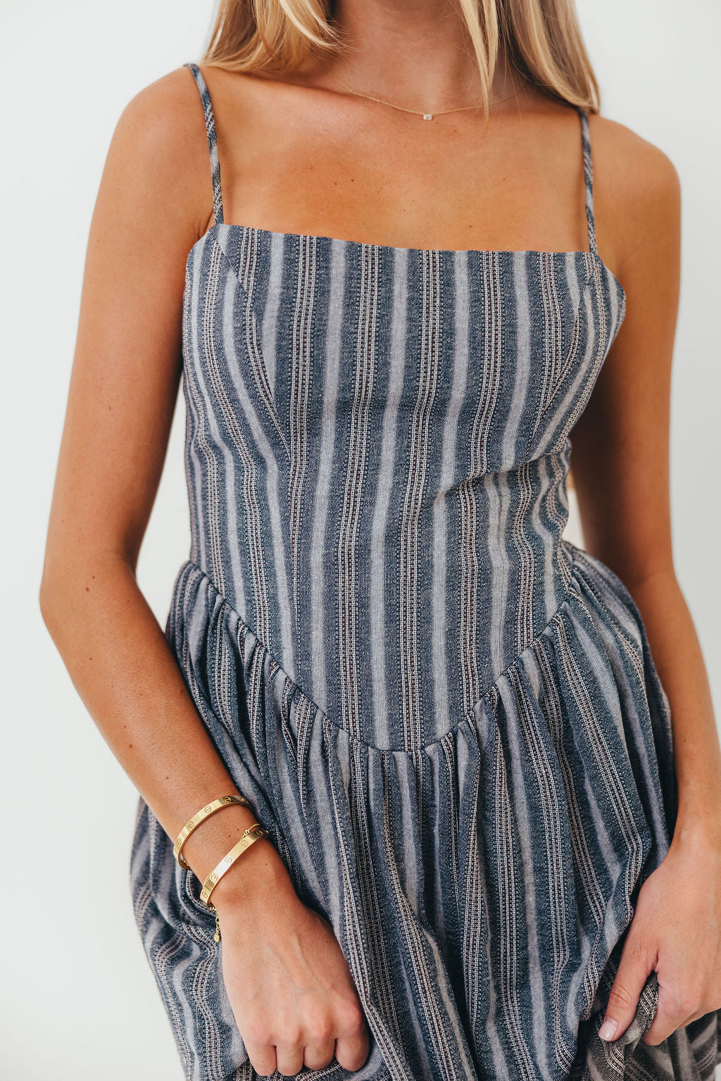Nantucket 100% Cotton Midi Dress in Harborline