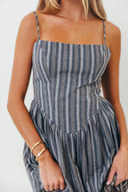 Nantucket 100% Cotton Midi Dress in Harborline