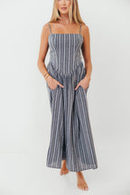 Nantucket 100% Cotton Midi Dress in Harborline