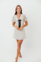 Leti Dainty Bow Collared Mini in Cream *Final-Sale*