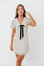 Leti Dainty Bow Collared Mini in Cream *Final-Sale*